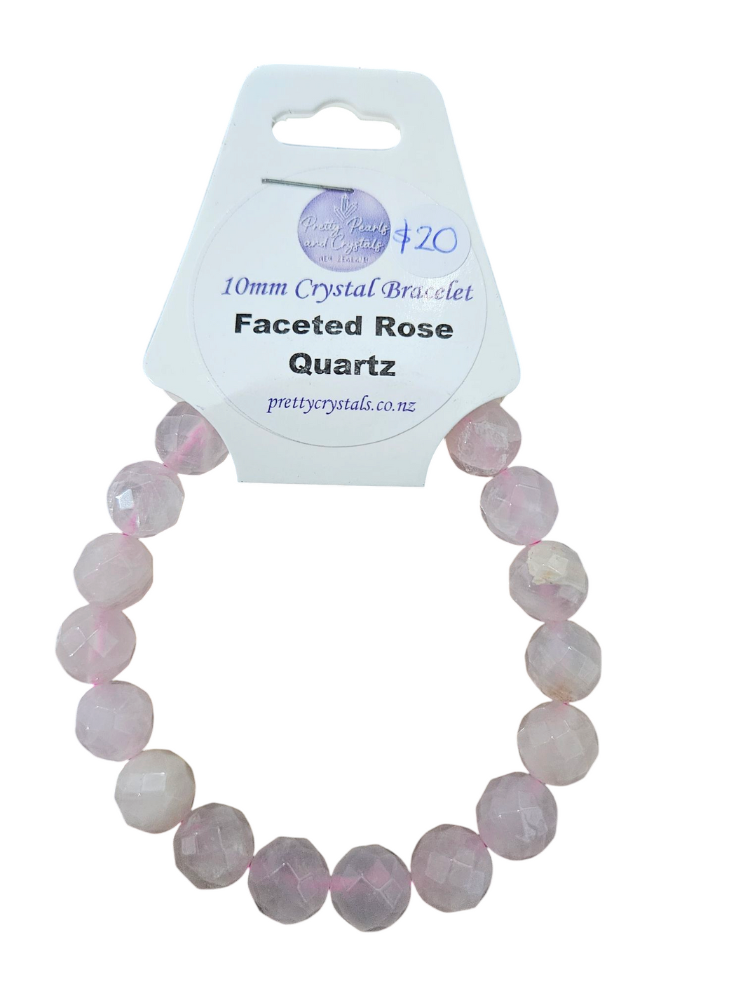 Faceted Rose Quartz 10mm Bracelet