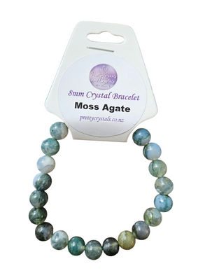 Moss Agate 8mm Bracelet