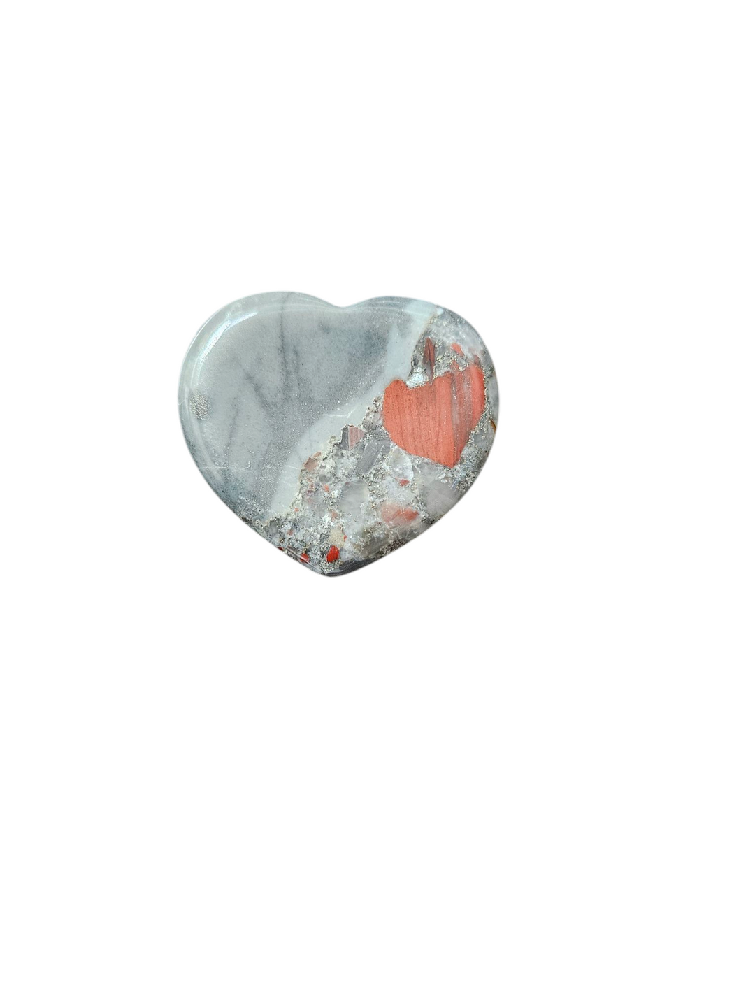 Africian Bloodstone Heart Worry Stone