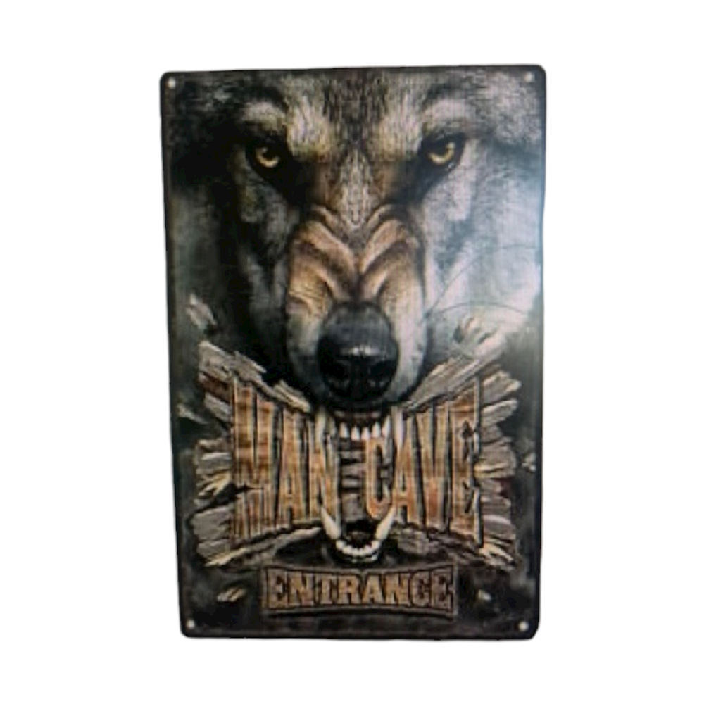 Man Cave Entrance - Metal Wall Hanging