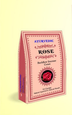 Rose Backflow Incense Cones - 10 Pack